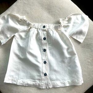H&M White Blouse Casual Cropped Style